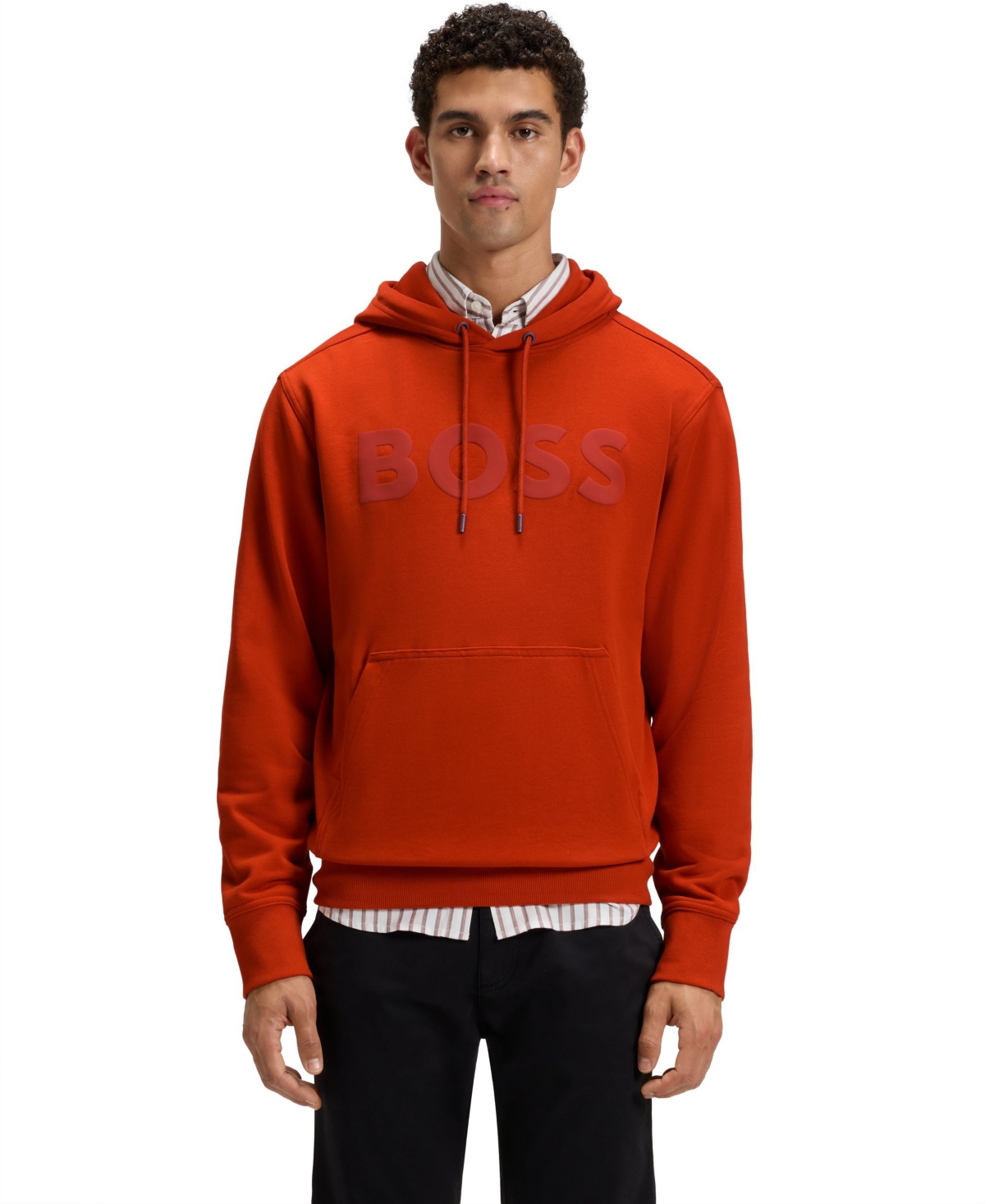 Boss by Hugo Boss Men's Relaxed-Fit Cotton Terry Hoodie - Orange