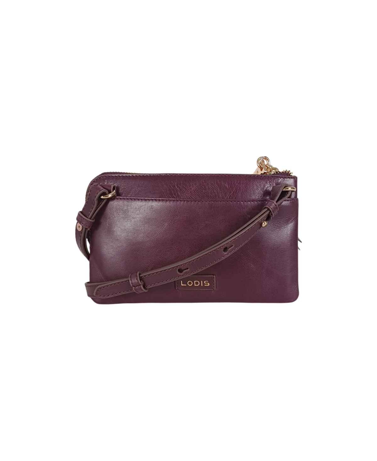 Lodis Glace Zip Around Wristlet In Burgundy