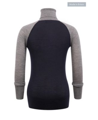 Women's Merino Colour Block Roll Neck Sweater