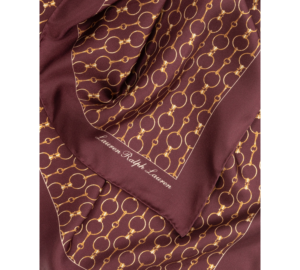 Ralph Lauren Status Silk Square Scarf In Burgundy