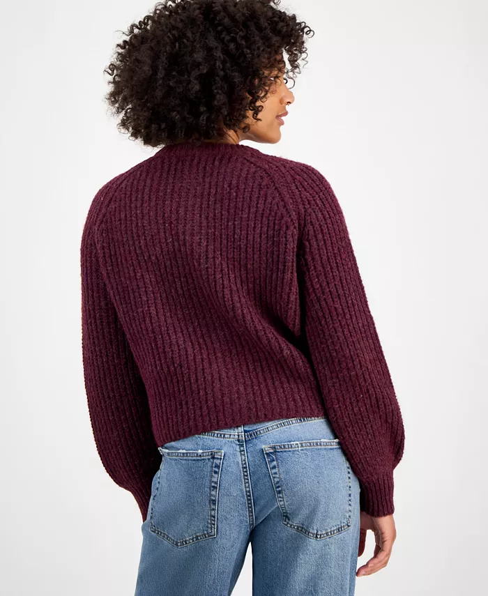 Women's Shaker Stitch Button-Front Cardigan - thumbnail 2