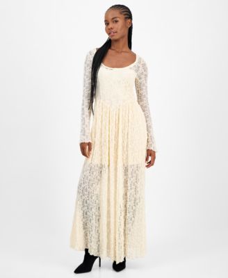 And Now This - Women's Lace Scoop-Neck Maxi Dress