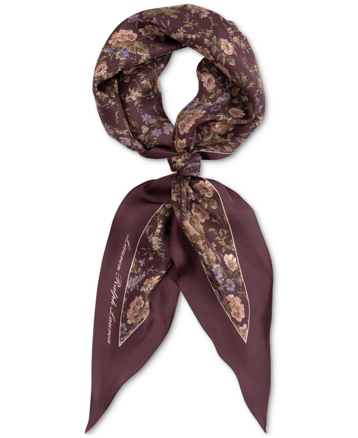 Ralph Lauren Floral Large Diamond Silk Scarf In Multi