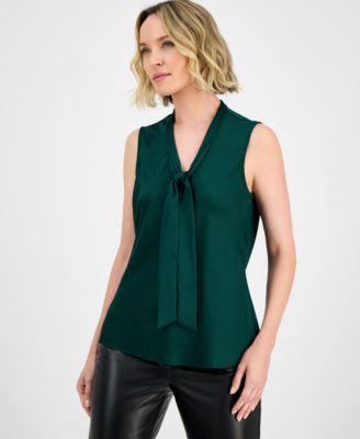 Kasper - Women's Tie-Neck Sleeveless Top
