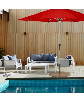 Round Weighted Patio Umbrella Base Stand 50 lbs w/ 3 Adapters