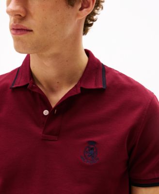 Men's Classic-Fit Seasonal Embroidered Crest Tipped Polo Shirt