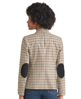 Women's Faux Double Breasted Elbow Patch Jacket