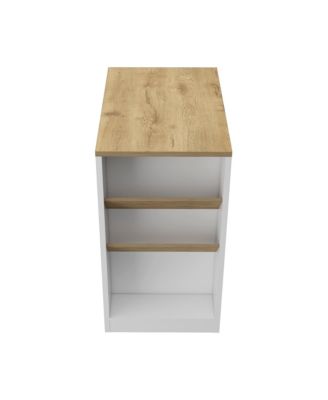 Compact Kitchen Island with Storage Drawer and Open Shelving for Extra Organization