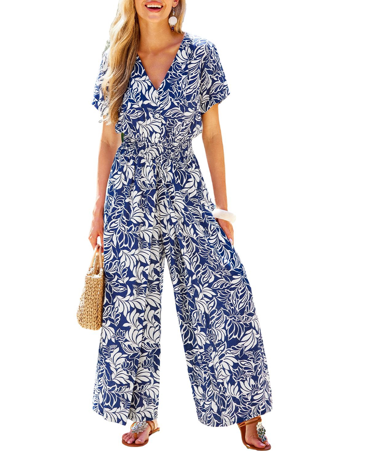 Women's Ready to Roll Tropical Jumpsuit - Blue