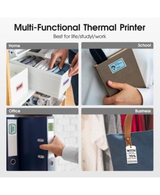 POLONO Label Maker Machine with Tape, PM220-A Bluethooth Label Printer, 2 Inch Portable Thermal Printer for Small Business, Address, Logo, Clothing, Sticker Printer for Phones & PC