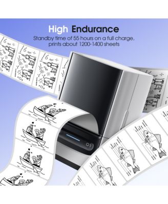 POLONO Label Maker Machine with Tape, PM220-A Bluethooth Label Printer, 2 Inch Portable Thermal Printer for Small Business, Address, Logo, Clothing, Sticker Printer for Phones & PC