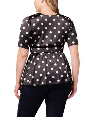 Women's Plus Size Posh Peplum Top with Sweetheart Neckline