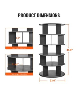 5-Tier Rotating Shoe Rack Tower, 360° Spinning Carousel Organizer for Entryway