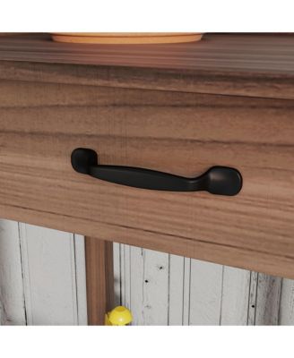 Outdoor Garden Potting Bench Table with Hooks,