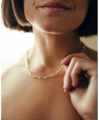 Women's 17" Paperclip Chain Necklace Gold