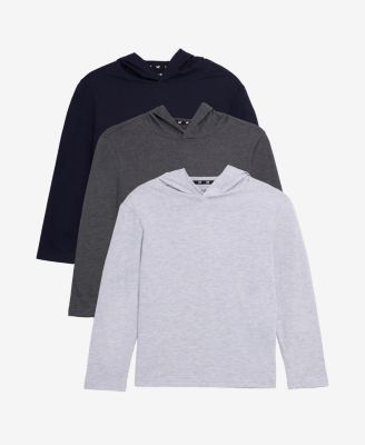 Xray 3 Pack Kids And Boys Basic Long Sleeve Hoodie T-Shirts - Navyh charcoallt h grey 33$