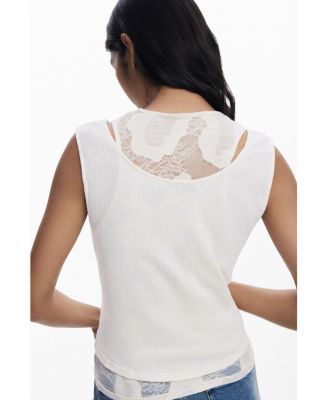 Women's Sleeveless double-layer T-shirt