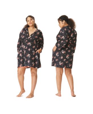 Motherhood Women's Maternity Robe and Nursing Chemise Sleep Set