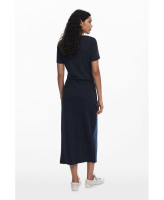 Women's Combined denim midi skirt