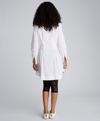 Women's Blouson Sleeves Mini Shirt Dress