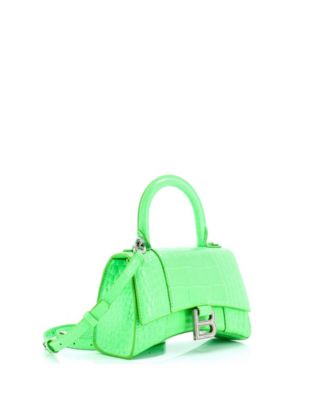 XS Hourglass Top Handle Bag Embossed Leather