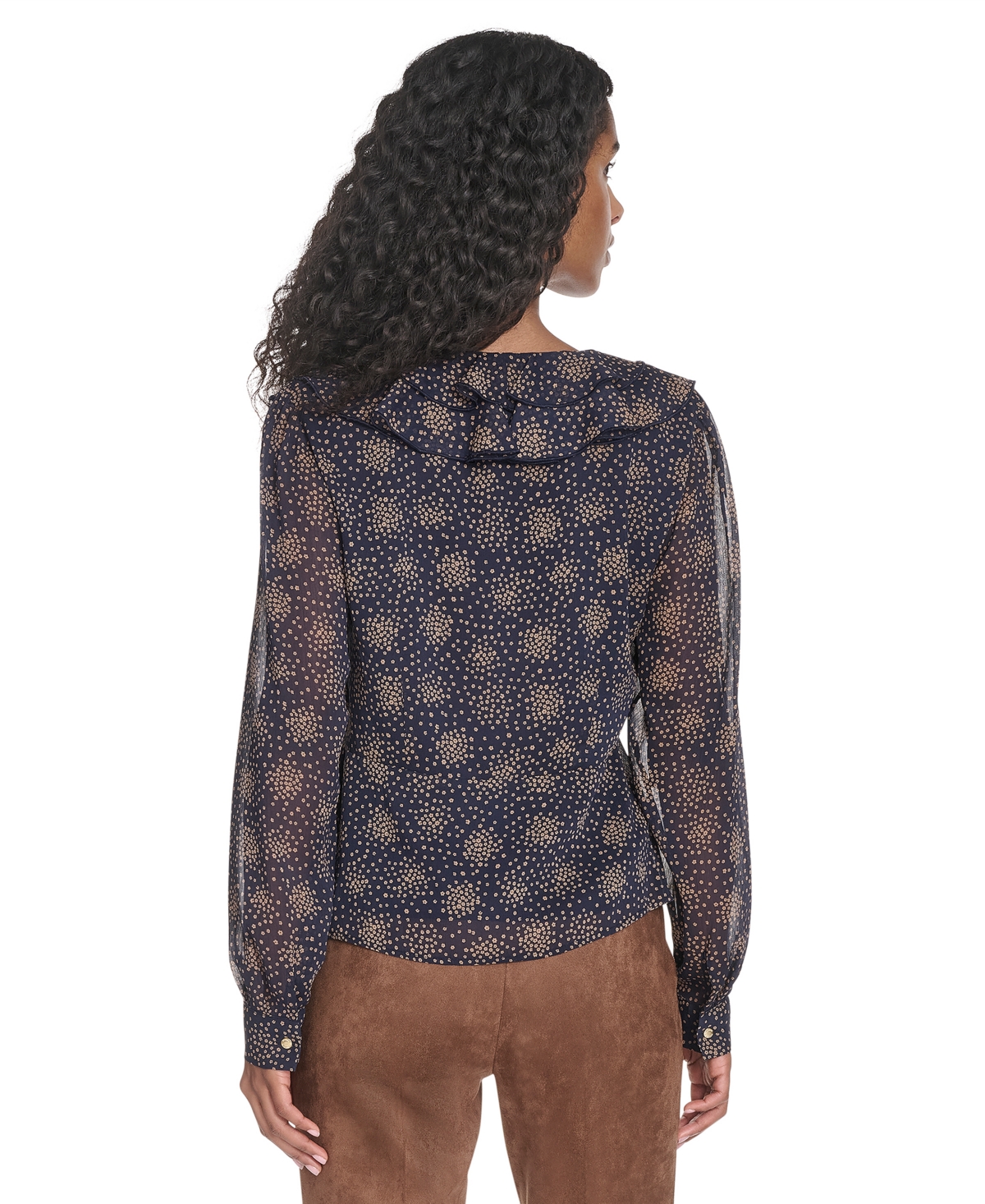 Tommy Hilfiger Women's Posy Ruffle Long Sleeve Blouse In Multi