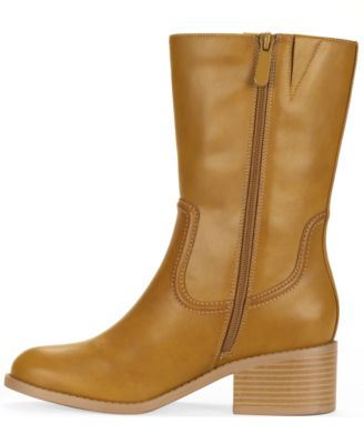 Women's Inezz Mid Shaft Faux-Leather Boots, Macy's Exclusive