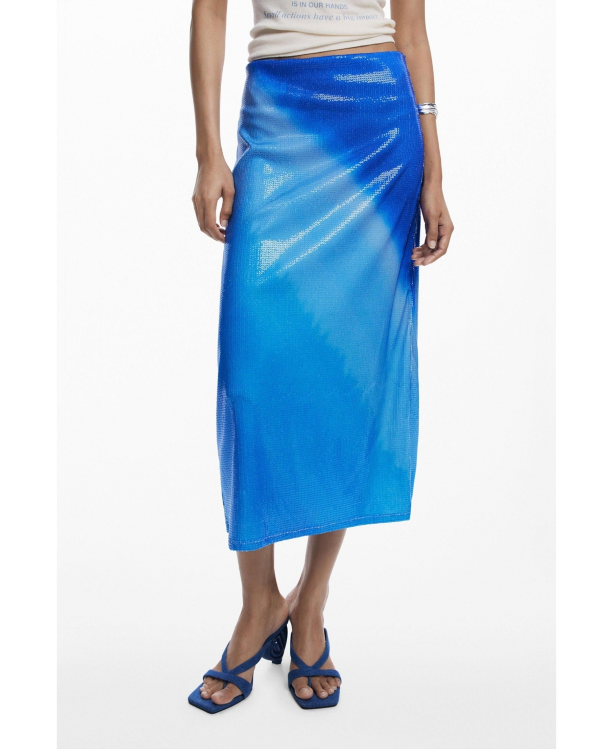 Women's Tie-dye Midiskirt - Dark blue