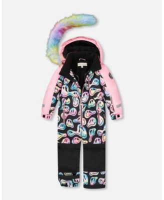 Girl One-Piece Play Snowsuit Smiley Face Girl - Child