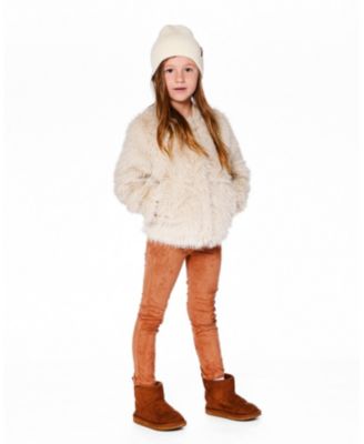 Girl Short Faux Fur Coat Beige - Toddler|Child