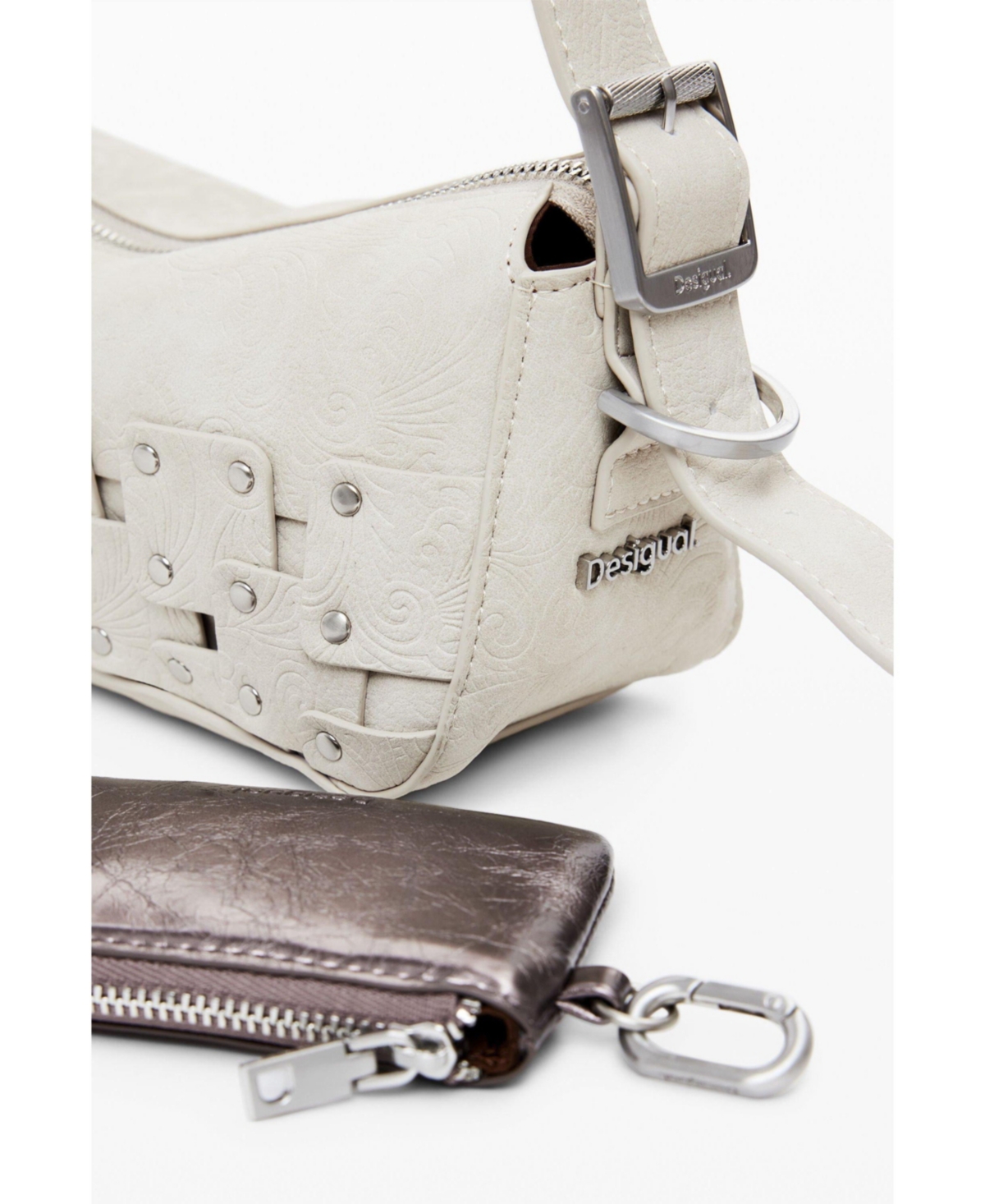 Desigual Women's Small studded patch baguette bag