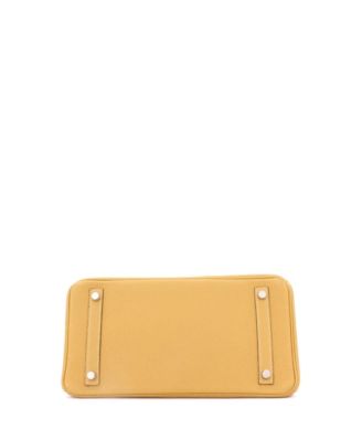 Pre-Owned Hermes Birkin 30 Handbag Yellow Togo with Palladium Hardware