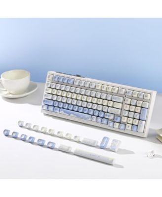 132 Keys MOA Keycaps, Dye-Sublimation PBT Custom Keycap Set, Cute Bear Customized Pattern Keycaps for MX Switches Mechanical Gaming Keyboard