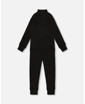 Kids Unisex Two-Piece Thermal Underwear Set Black - Toddler|Child