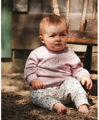 Baby Girl Cotton Evolutive Pant and Long Sleeve Top Set Neutral Purple - Baby