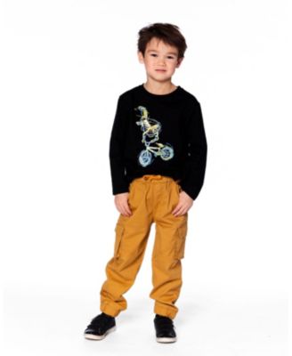 Boy Long Sleeve Cotton Jersey Tee Shirt Black - Toddler|Child