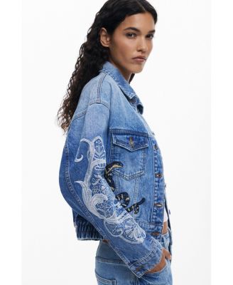 Women's Denim jacket with oriental embroidery