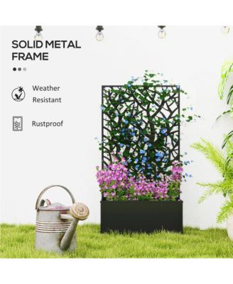 Garden Box with Privacy Panel, Outdoor Planter Box for Garden