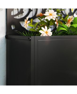 Garden Box with Privacy Panel, Outdoor Planter Box for Garden