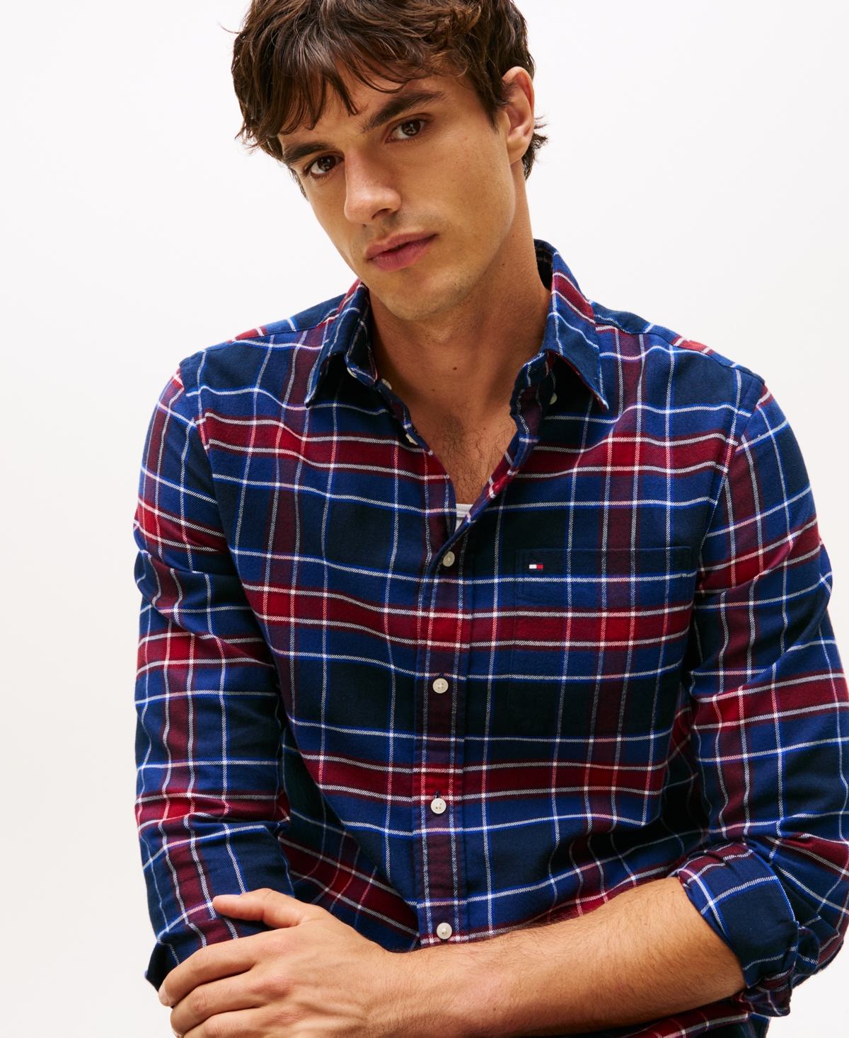 Tommy Hilfiger Brushed Flannel Check Print Shirt In Multi