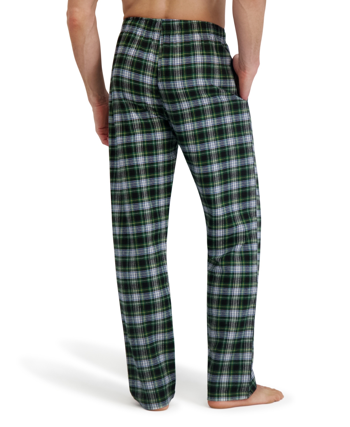 Hanes Men's Flannel Drawstring Sleep Pants In Green