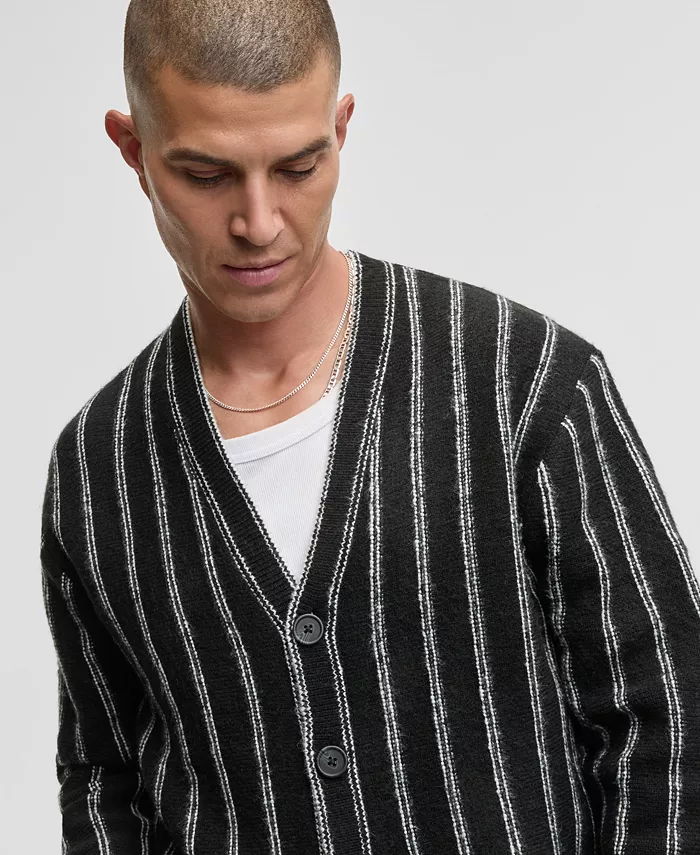 Men's Relaxed-Fit Striped Sport Cardigan - thumbnail 4