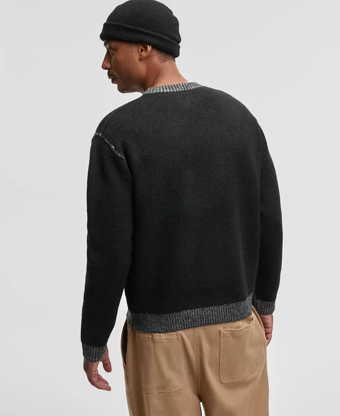 Men's Contrast Trim Sweater - thumbnail 4