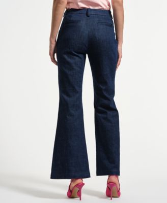 Women's Flare Leg Mid Rise Seamed Jeans