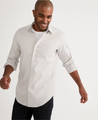 Men's Pattern No Iron Supima Pinpoint Straight Collar Dress Shirt