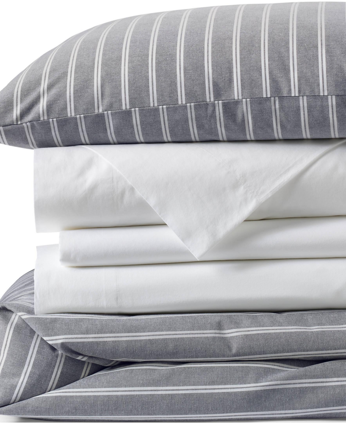 Lands' End Oxford Yarn Dyed Cotton Reversible Duvet Cover
