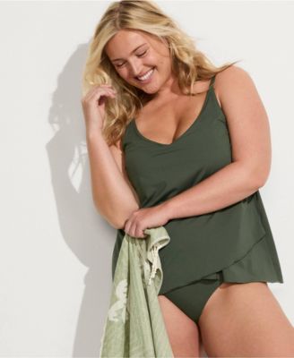 Plus Size Tulip Hem Tankini Top