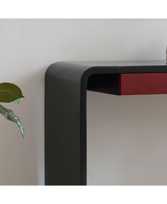 Yuma Wooden Rounded Silhouette Console Table - Sofa Entryway Table with 2 Drawers for Living Room, Hallway, Entryway