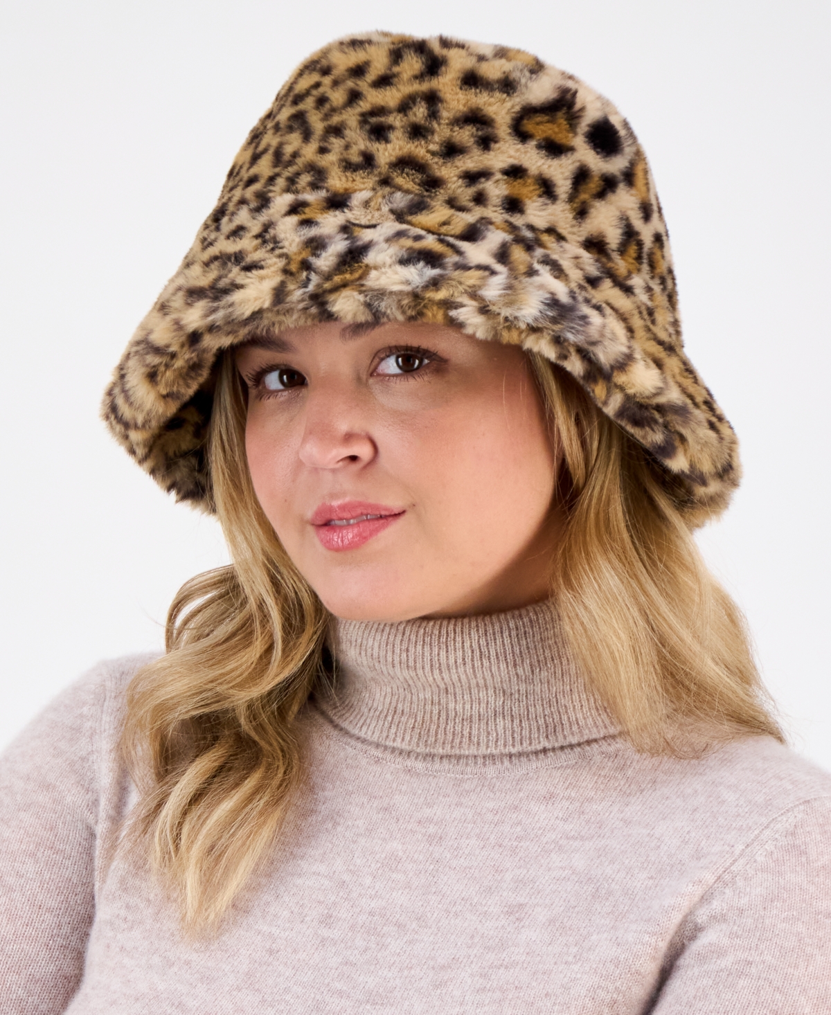 Inc International Concepts Faux Fur Fleece Lined Bucket Hat, Macy's Exclusive In Brown
