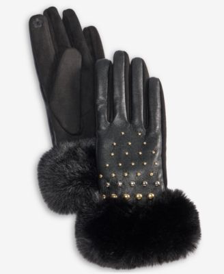 I.N.C. International Concepts - Studded Faux Fur Cuff Gloves